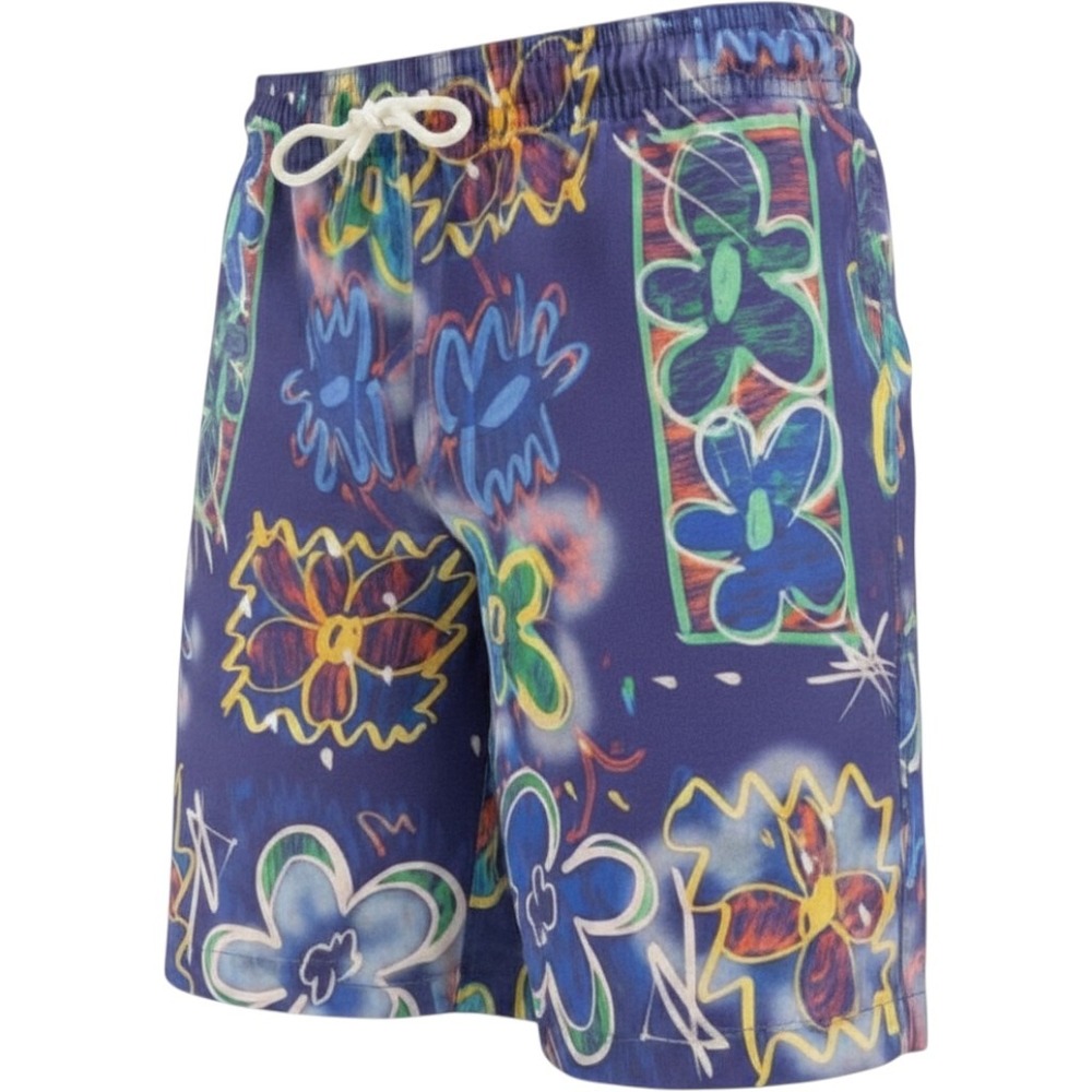 PacSun Mens Swim Trunks Purple Abstract Floral Graffiti Print Shorts Small